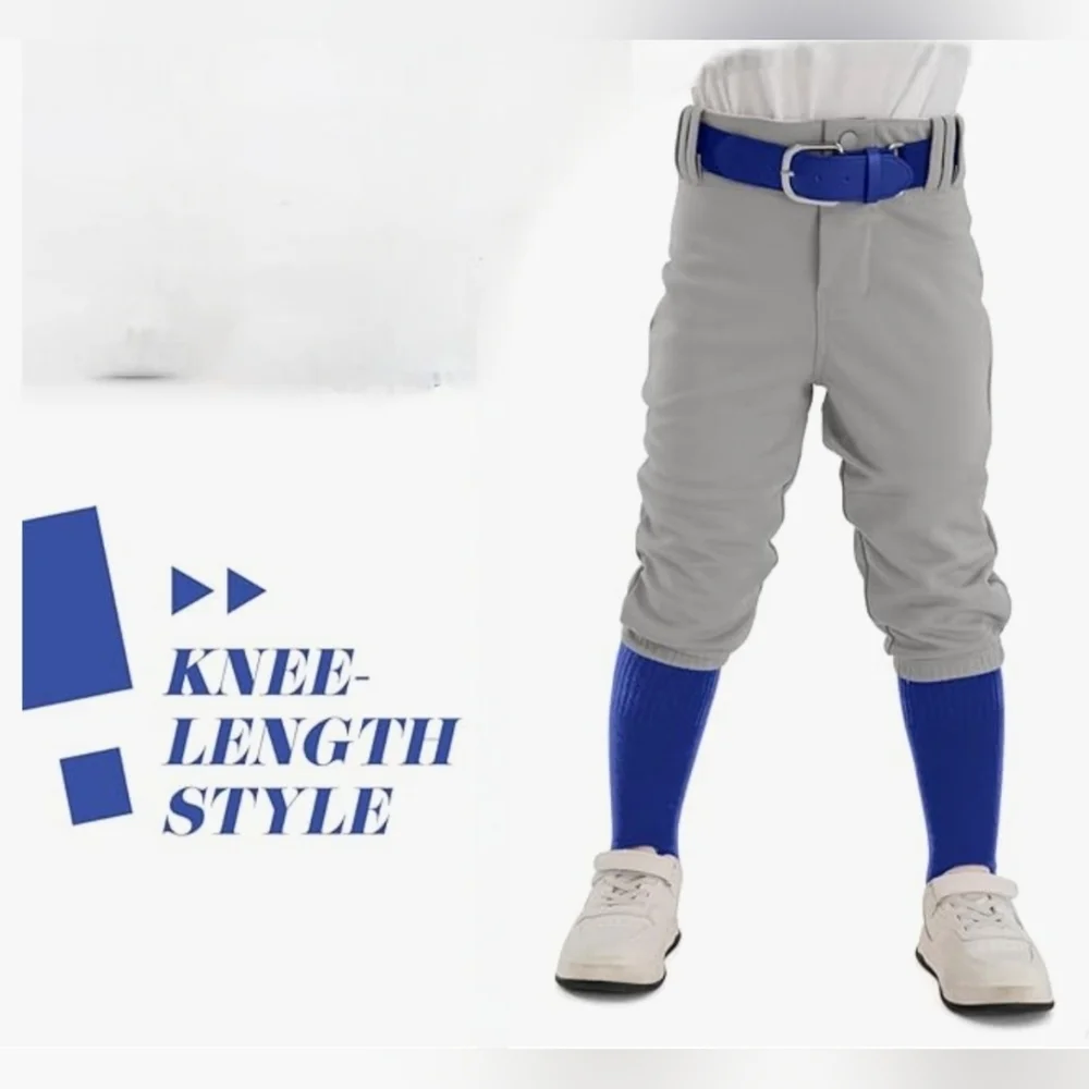 Youths Gray Knicker Pant With Red & Blue Socks and Belts